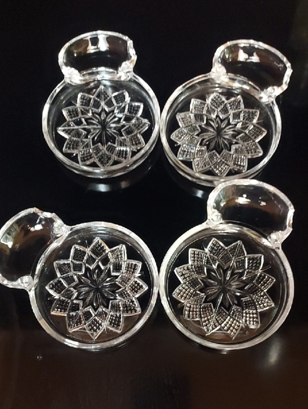 Fostoria Coasters With Spoon Rest Set Of 4....B111